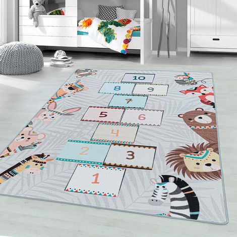 Tapis antidérapant chambre bébé et enfant Savage Gris 140x200