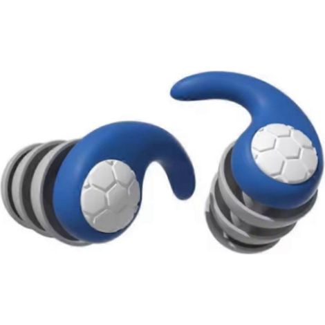 Bouchons d'oreilles en silicone antibruit, filtre antibruit pour dormir et nager, étanches, trois couches, bleu silencieux (1/5)