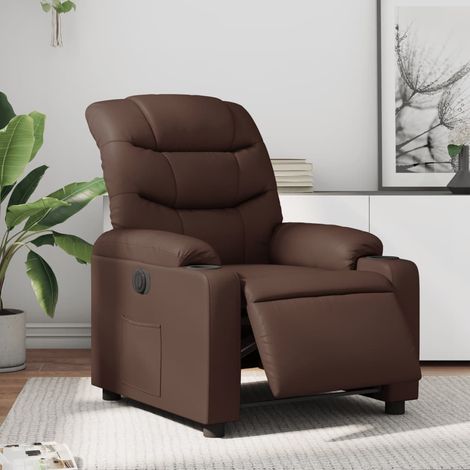 Fauteuil inclinable électrique Marron Similicuir vidaXL