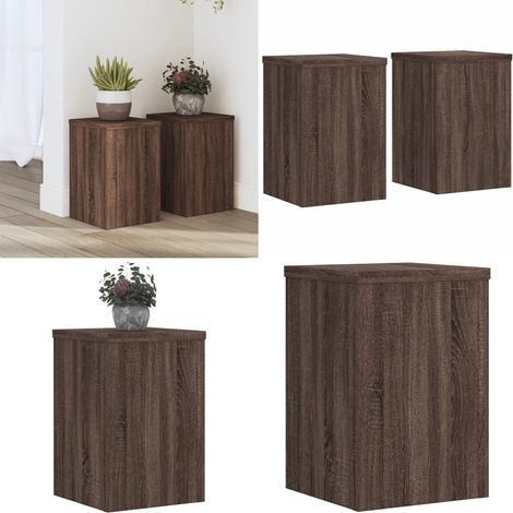 Pflanzenständer 2 Stk. Braun Eiche 20x20x30 cm Holzwerkstoff - Blumenständer - Pflanzenständer - Indoor Pflanzenhalter - Holzwerkstoffmöbel - Wohnzimmerdeko - Home & Living (1/5)