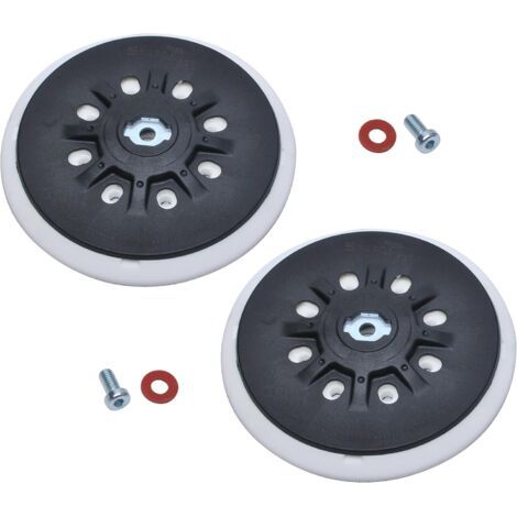 150 mm Plateau de ponçage 8 trous compatible avec les ponceuses orbitales Bos-ch ETS 150, ETS EC 150, LEX 150, WTS 150/7 498987 (souple),2 pièces