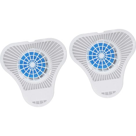 Lot de 2 blocs déodorants triangulaires anti-obstruction pour urinoirs, avec boule parfumée, pour la maison, le bureau ou l'école. (1/5)
