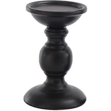 Bougeoir rétro européen noir en métal, bougeoir, support pour bougie, décoration de table de fête de mariage (1/4)