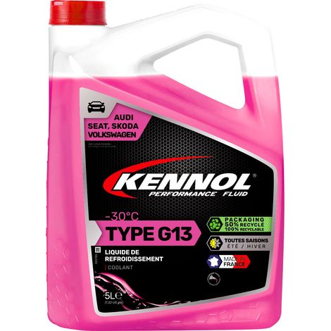 KENNOL Liquide de refroidissement -30°C Type G13  (VOLKSWAGEN,AUDI, SEAT et SKODA), bidon 5 litres (1/2)