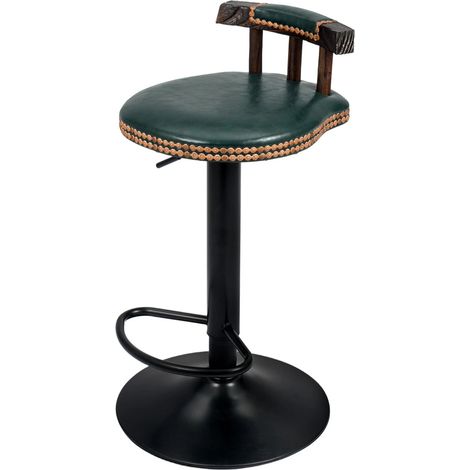 Vintage Bar Stools Adjustable Height Swivel Bar Chairs with High Legs Elegant Breakfast Stools for Kitchen Island Counter and Home Bars (Green, 1 PCS) (1/3)