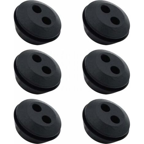 Pack of 6 Fuel Pipe Cap Tank Seal Rubber 2 Holes Hose Pass Fuel Tank Hose Pass Brushcutter Accessories (1/5)