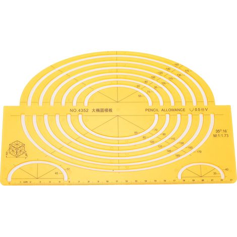 Modèle de dessin architectural géométrique creux, règle multifonction durable (4352) (1/5)
