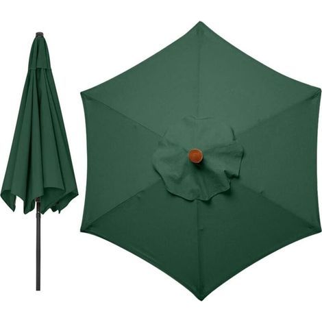 – 3-meter parasol cover – High-quality polyester fabric – UPF 30+ sun protection – Compatible with 6 hexagonal poles (1/5)