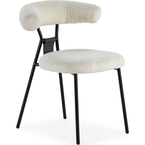 Chaise 58x60x74 tissu blanc/métal noir (1/5)