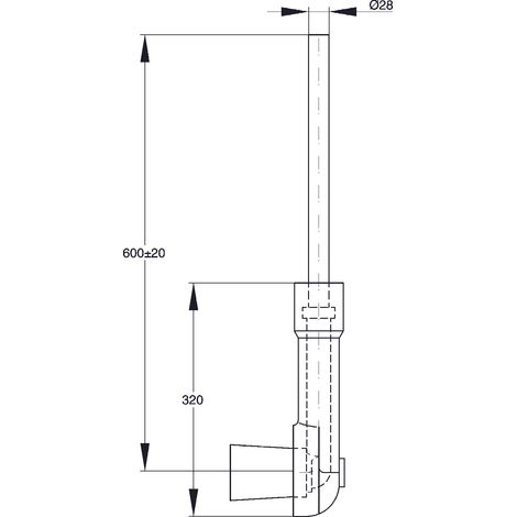 KWC AR WC-Tube de vidange, encastré, pour chasse d'eau, réglable en hauteur