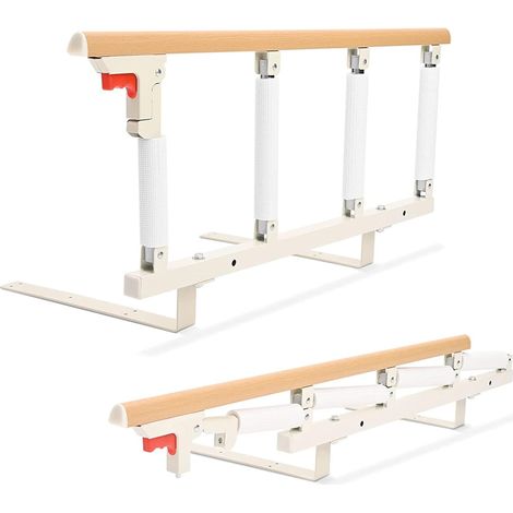 Barrière de lit pliable pour personnes âgées - 97 x 40 cm - Barrière de sécurité avec poignée pour la plupart des lits - Protection contre les chutes et limite de lit pour personnes âgées et (1/5)