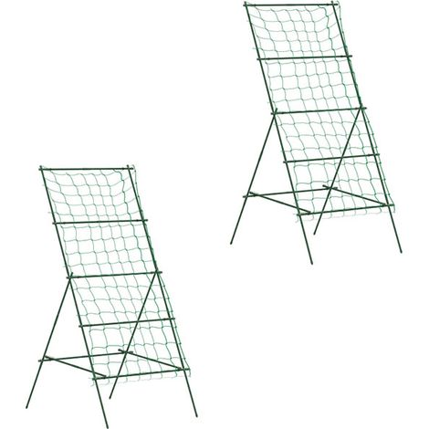 2er-Set rankgitter aus Stahl zum Stecken rostfrei Rankhilfe in A-Form für Kletterpflanzen Spalier 101x133x227 cm Garten Spalier Pflanzenspalier für Gemüse Blumen Kletterpflanzen Grün