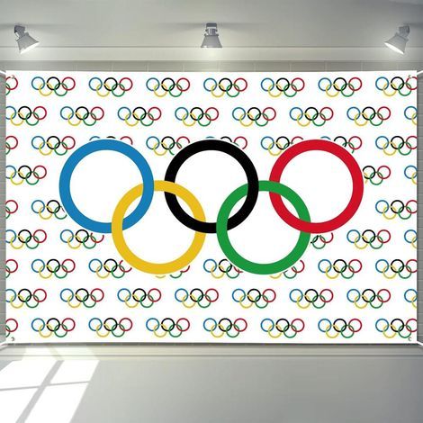 Olympiska dekorationer Banner 180 x 110 Ringar Spel Internationella Sport Tema Pos (1/5)