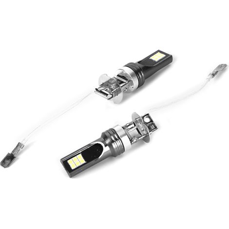 2 ampoules H3 12 LED 3030 pour phare de voiture, blanc 6000K (1/5)