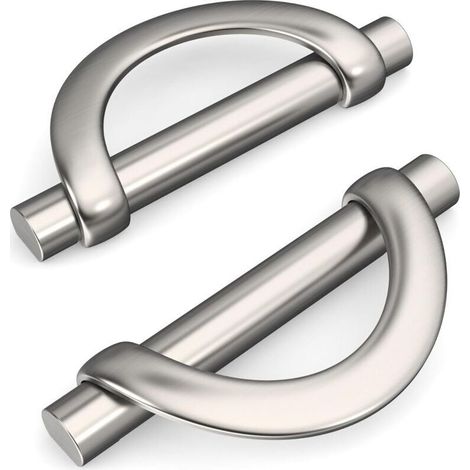 Silver kitchen cabinet handle, 2 pieces, with screws, made of zinc alloy, ideal for desks and drawers, hole spacing: 96 mm (1/4)