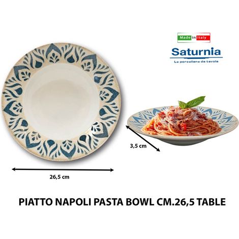 Saturnia Collezione Table Pasta Bowl D 26,5 Cm H 5 Cm Porcellana Napoli Decorata