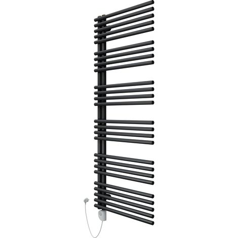 SCHÖNER WOHNEN-Kollektion Design-Heizkörper CELIA inklusive Heizstab 3 und Befüllung, 151 x 60 cm, Mattschwarz, Version Links