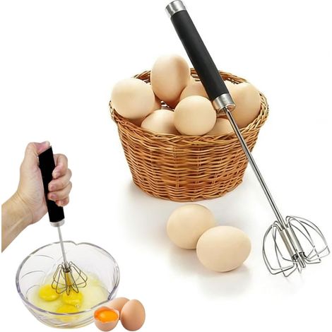 Fouet rotatif, batteur manuel semi automatique, mélangeur rotatif en acier inoxydable avec poignée anti-brûlure, pour Fouetter, Battre et Mélanger, Cadeaux idéaux pour les enfants Mère (1/5)