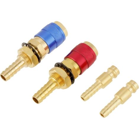Raccord Rapide Chalumeau Oxygène Acétylène, Adaptateur de Gaz de Soudage, 2 pièces 8 mm refroidi à l'eau et adaptateur de gaz raccord rapide pour torche de soudage TIG (1/5)