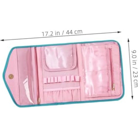 Sac de rangement portable pour outils de crochet avec plusieurs compartiments en tissu Oxford pour fil et accessoires de tricot, fourre-tout léger pour les amateurs de crochet (1/5)