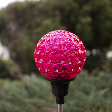 Piquet solaire Discosol Rose -  LED Blanche - Chromex (1/4)