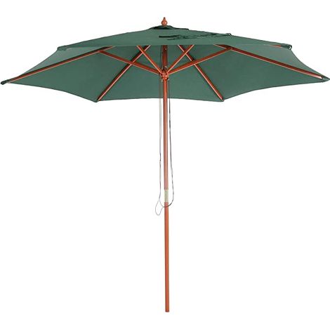 Ombrellone da giardino Ø 3m poliestere/legno verde oliva 040003824