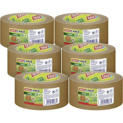Tesa 57180 Cinta adhesiva marrón 50 m x 50 mm pack de 6