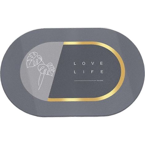 Tapis de sol à séchage rapide pour porte, résistant aux taches, pour salle de bain, baignoire et cuisine-love life (1/5)