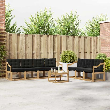 vidaXL Ensemble de canapés d'extérieur 8 pc Blanc et noir (1/5)