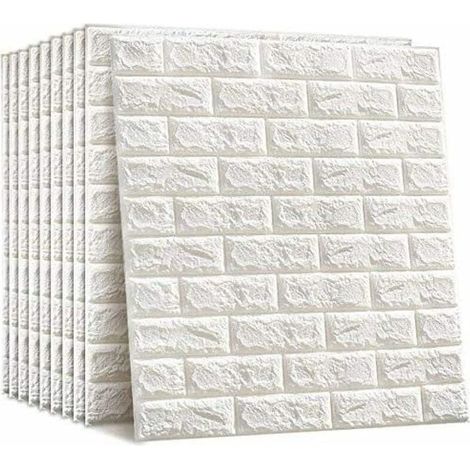 Enowelir Panneaux Muraux 3D Auto-Adhésifs Imitation Pierre Brique Imperméable 77x70 Cm 10 Pièces (1/4)