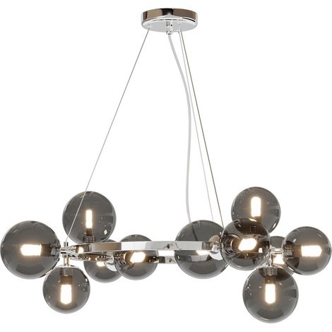 Maytoni Lampadario contemporaneo Dallas 11 luci G9 cromo metallo vetro fumè (1/2)