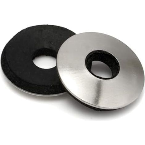 Lot de 50 Rondelles d'étanchéité EPDM Rondelle Caoutchouc avec Revêtement en Néoprène en Acier Inoxydable Rondelle Acier pour Vis, Écrous et Tige Filetée, M4,8 x 14 mm (1/5)