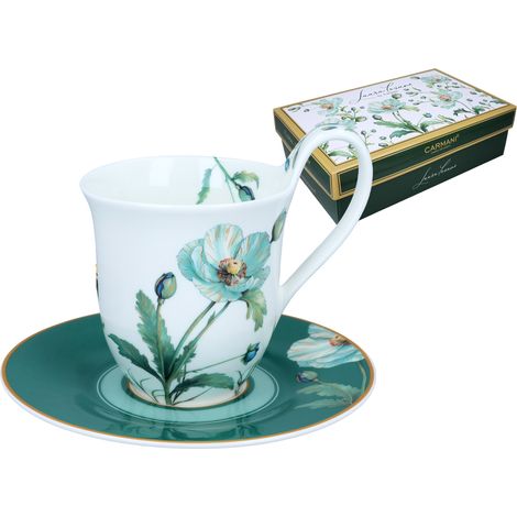 Tasse et soucoupe - L. Lozano, Symphonie florale de la dame (carmani)