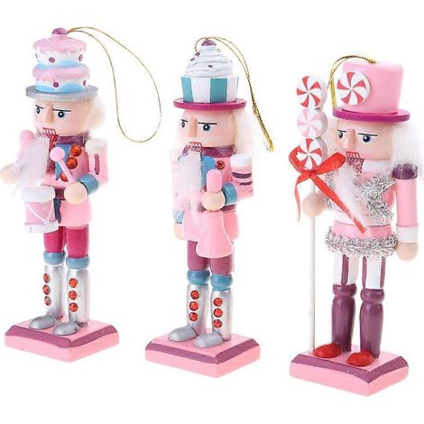 Voici une proposition de titre en français, optimisée pour le référencement, de moins de 190 caractères :

Set de 3 Soldats Casse-Noisettes Rose Bonbon Noël, Figurines Décoratives Suspendues, Ornement (1/4)