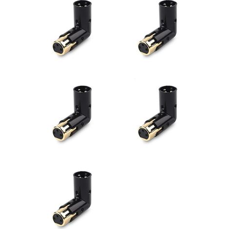 Adaptateurs XLR coudés 5 x 3 broches, adaptateurs XLR coudés mâle-femelle réglables, adaptateurs XLR à 90 degrés (1/5)
