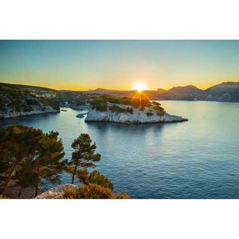 Tableau sur toile calanque port-Miou 30x45 cm - Impression sur Toile Murale Décorative - Image imprimée en HD sur Toile - Toile sur Châssis en Bois FSC - Fabriqué en France (1/5)