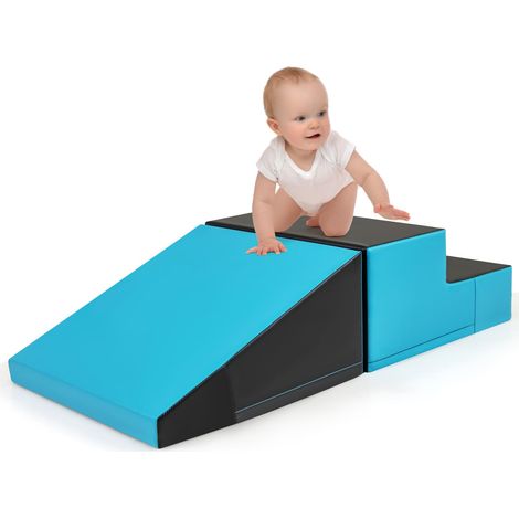 COSTWAY Toddlers Step and Slide Climber for Infants Toddler Soft Play Set-Black (1/5)