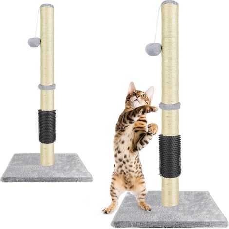 griffoir pour chat de 80 cm de haut tour d'escalade du centre d'activités de l'arbre à chat arbre d'escalade multicouche pour chat tour à gratter à griffes en sisal avec balle suspendue, revêtement de (1/5)