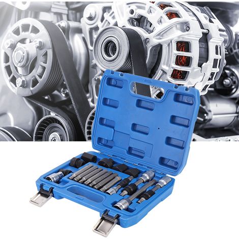 18-teiliges Set zum Ausbau und Zerlegen von Lichtmaschinenriemenscheiben – Autoreparaturwerkzeug (1/5)