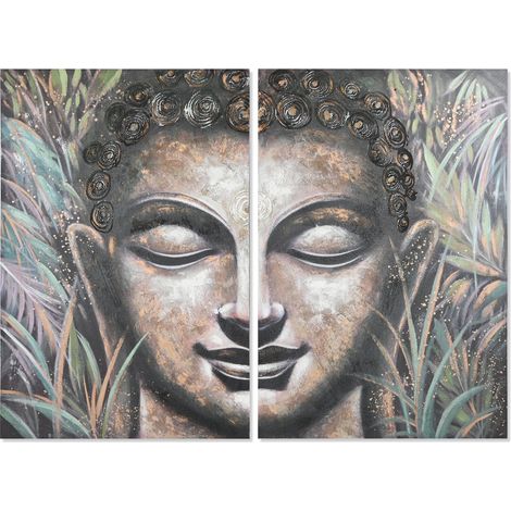 Malerei Set 2 Canvas MDF 160x3x120 Buddha MDF Leinwand Material Multicoly Family Photos Details (1/5)