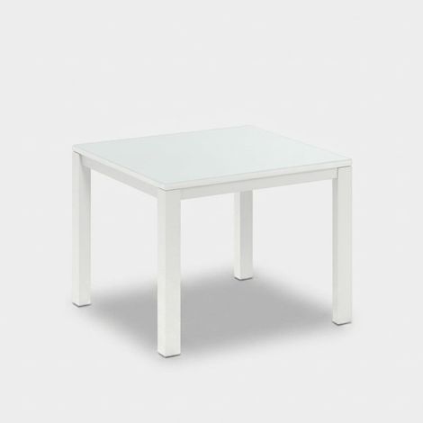 Ausziehbarer Esstisch aus gehärtetem Glas 90/163,5 x 90 Bryant - Weiß (1/3)