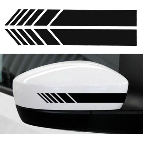 14 x 3 cm (schwarz) Auto-Rückspiegelaufkleber mit Streifenmuster