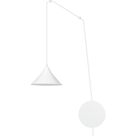 Sospensione Minimal 1 Luce Fujin In Acciao Bianco E Paralume A Cono (1/5)