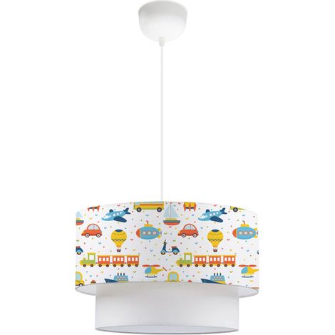 Lampadario a sospensione per bambini Lurgan E27 70 cm motivo veicoli 030007549
