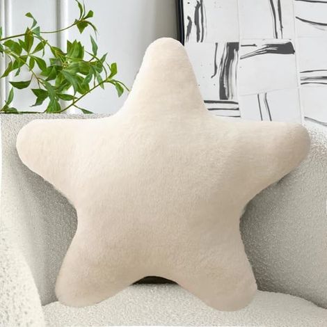 Peluche étoile, Coussin en peluche étoile, Poupée en peluche étoile, Oreiller en peluche étoile, Oreiller en peluche étoile pour enfants, Oreiller en forme d'étoile (blanc) (1/5)