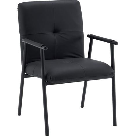 Chaise d'appoint / Chaise de salle à manger Lifea Flex, dossier rabattable, PU noir, hjh LIVING (1/5)