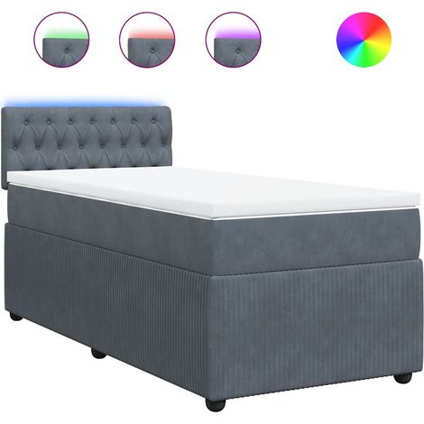 Maison Exclusive - Giroletto a Molle con Materasso Grigio Scuro 90x190 cm Velluto