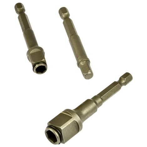 Lot de 3 adaptateurs de douille 1/4", 1/2", 3/8" - Adaptateur de douille et adaptateur d'embout en un - Adaptateur d'embout 3/8" et 1/4" - Pour visseuse sans fil (1/5)