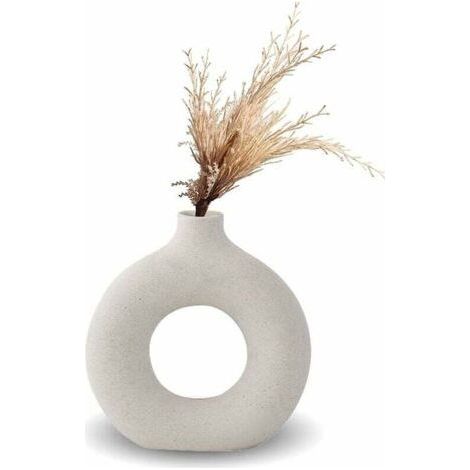 Vase, Vase en Céramique Décoration De La Maison Minimaliste Déco Blanc Végétarien en Céramique Pot De Fleur Vase Decoratif,13.53.514.5cm (1/2)