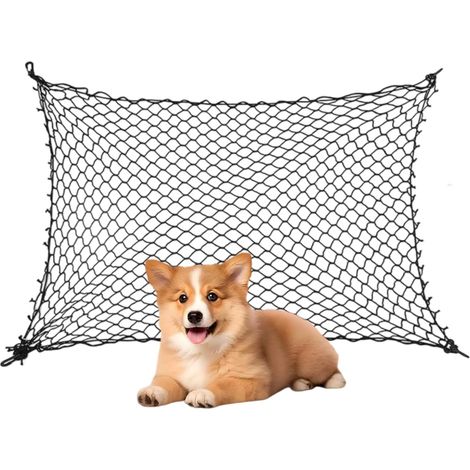 Filet séparateur pour chiens SUV filet de sécurité avec crochets protection pour chiens de voiture, ligne de vue claire entre le siège arrière, pour SUV, berline, coffre d'une voiture (1/5)